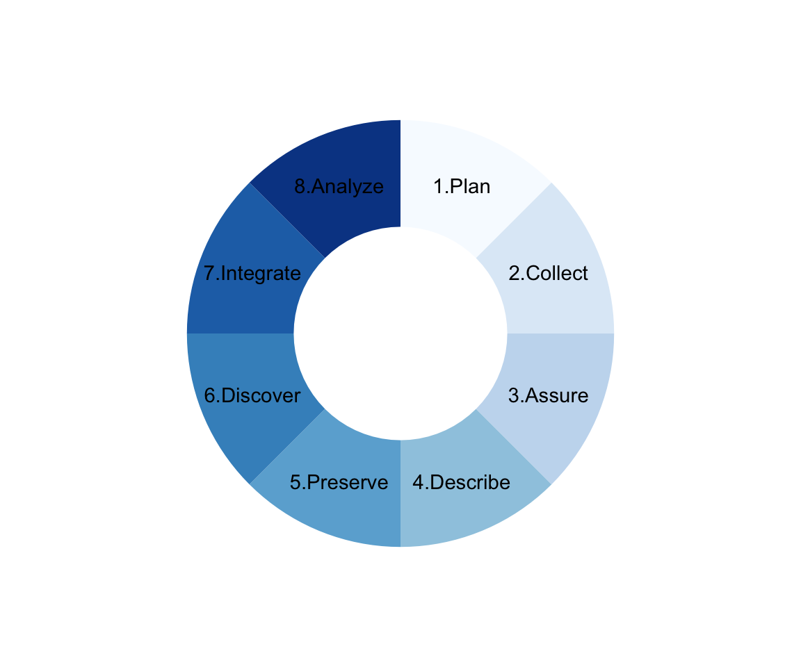The Data Life Cycle, adapted from https://www.dataone.org/